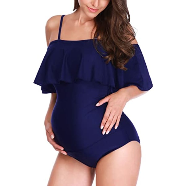 Sommerbadetøy for gravide kvinner Bikini Tankini Beachwear Blue S Blue S