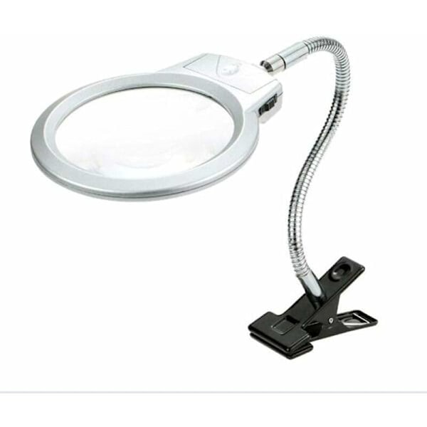 Förstoringsglas, LED-skrivbordslampa för läsning, 8X 30X handsfree förstoringsglas med LED-ljusstativ för seniorer, studenter, läsning, S