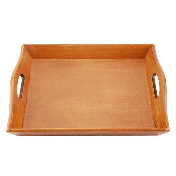 1 stk. Serveringsbrett i tre for tesett, frukt, godteri, mat, håndkle, serveringsbrett, sushiplate i tre, servise (vintagefarge)