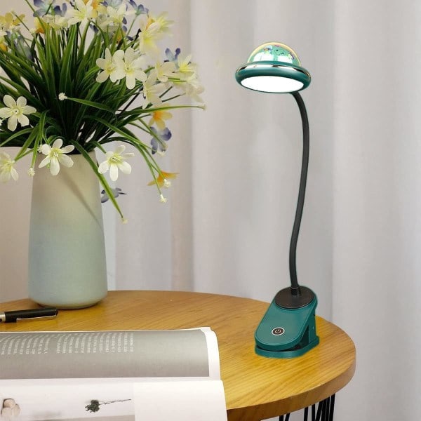 Klipplampe for barn, USB-oppladbar LED-klippeleselampe med S