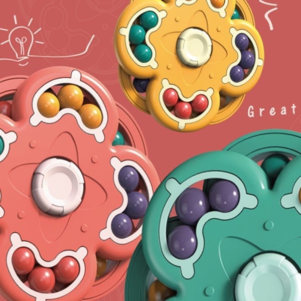 Magiska Fidget Pärlor Spinners Roterande kubleksak, dekompressionsgyro pusselkub, rolig pusselboll pedagogiska leksaker - Perfekt