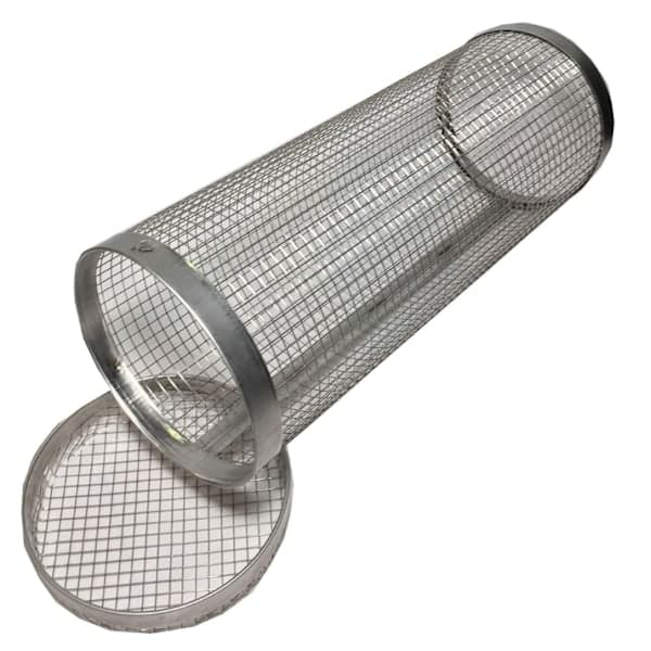Grillkurv i rustfritt stål med netting