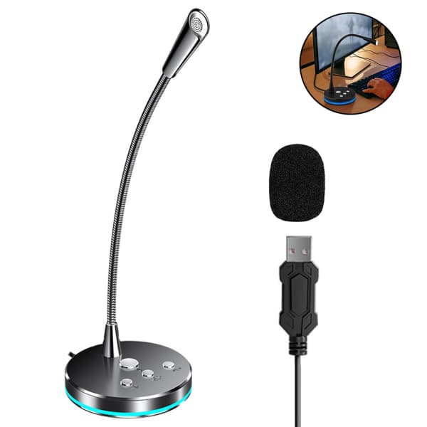 1 stk USB-mikrofon for datamaskin [Plug and Play] for Podcast Vo