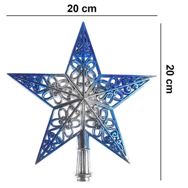 Joulukuusi Star Topper kimalteleva kodin sisustus Silver Rose 20cm