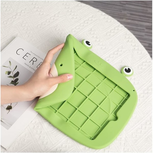 3D Sød Frø-And Etui til iPad Air 5./Air 4. Generation Etui 10,9 tommer, Tegneserie Børn Teenagere Grønt Frø-And Blødt Silikone Etui med Støtte