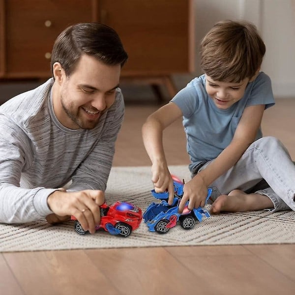 Muuntuva Dinosaurilelu, Muuntuva Dinosauriauto, Automaattisesti Muuntuva Dinosauriauto Musiikilla ja LED-valoilla, Sininen