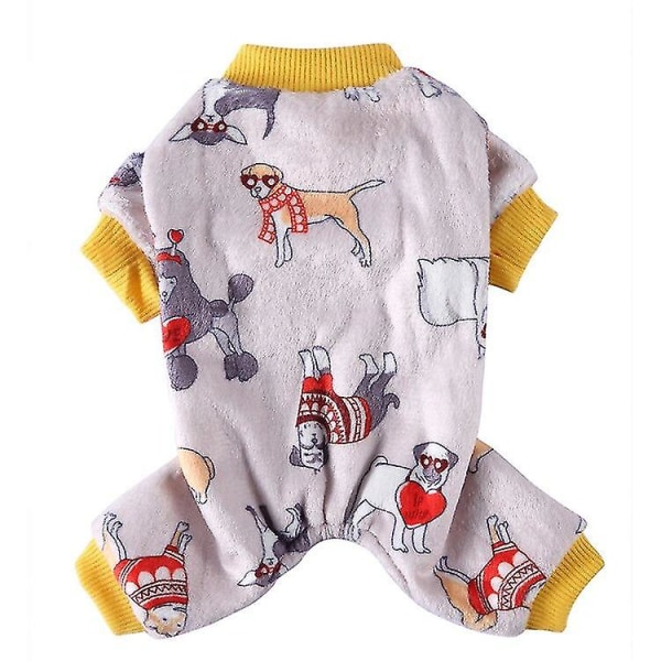 Christmas Winter Pet Dog Pyjamas Jumpsuit För Små Hundar Shih Tzu Yorkshire Pullovers Mjuk Fleece Valp Kattkläder Husdjur Kläder 10 L