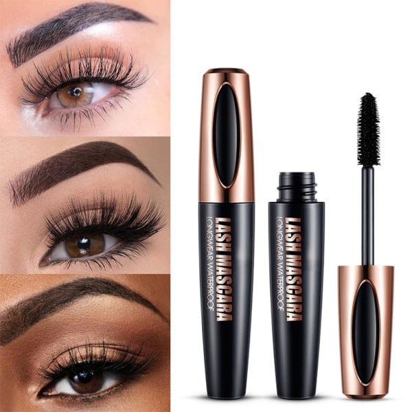 4D Silk Fiber Mascara Vattentät Mascara Tjock Volym Längd Ögonfransförlängning Kosmetiskt Verktyg