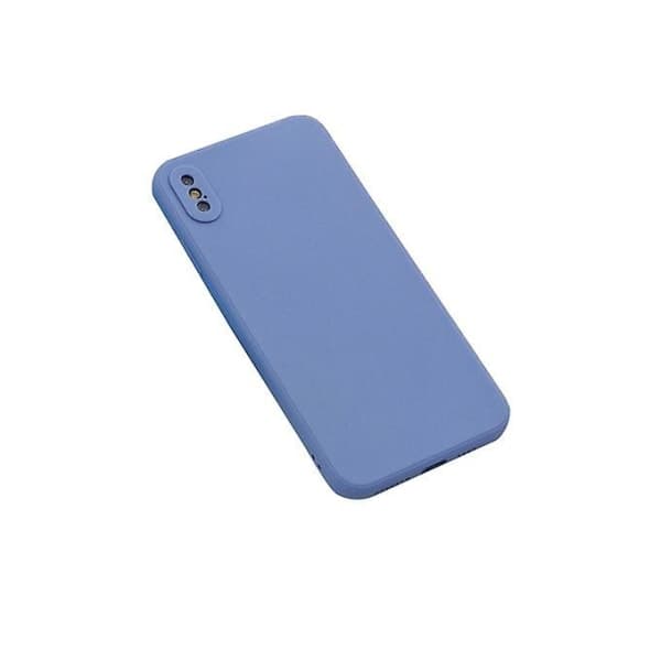 For iPhone X Xs Magic Cube Frosted Silicone Case Full Cover Protective Case (Blue)