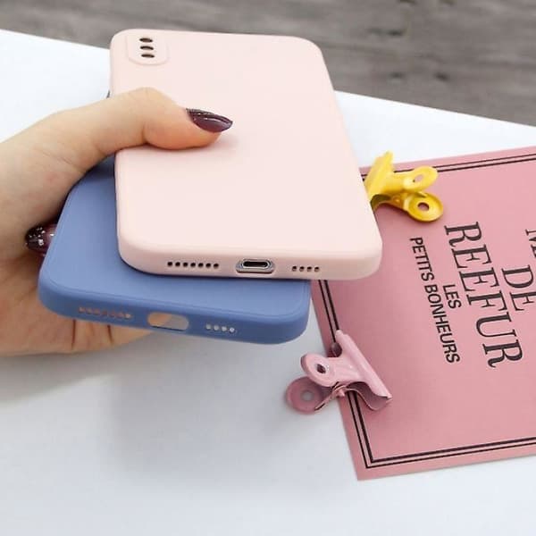 For iPhone X Xs Magic Cube Frosted Silicone Case Full Cover Protective Case (Blue)