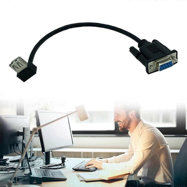 Kompakt RS232 DB9 hun til USB 2.0 A hun seriel kabeladapter til