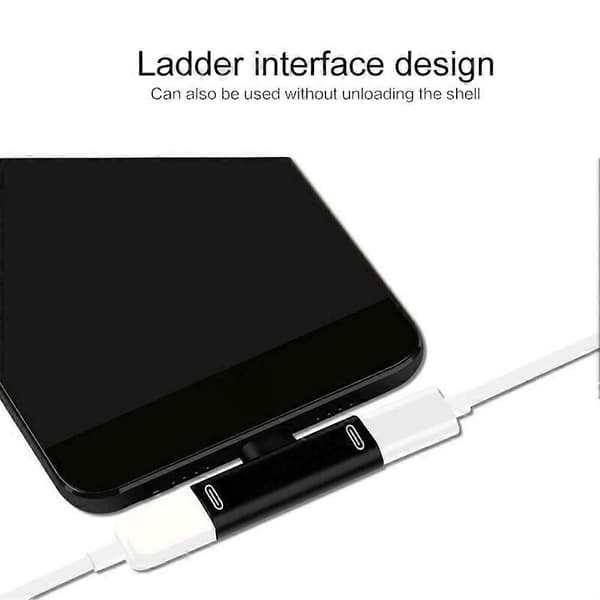 2-i-1 Dobbelt USB-C Type C Splitteradapter til hovedtelefoner til Android silver/C