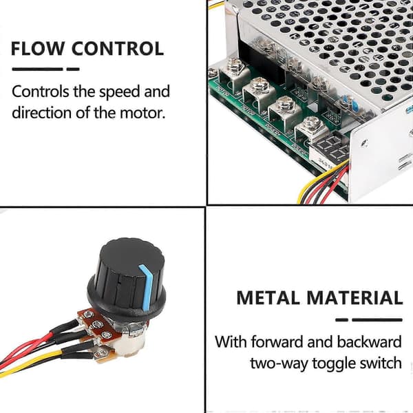 DC 10-55V 100A 3000W Motorhastighetskontroller Reversibel PWM-kontroll -Yx