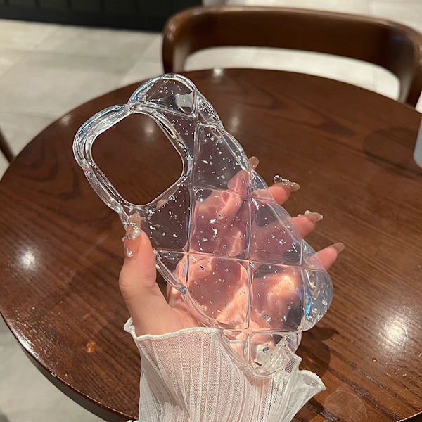 Sopii iPhone 16 -puhelimen kuoreksi uusi Apple 15 Pro timantti läpinäkyvä naisten kolmiulotteinen silikonikuori XS Max iPhone16plus