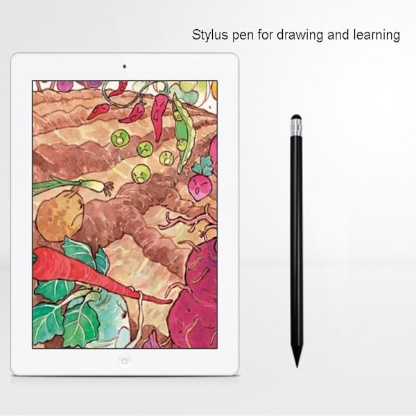 Tynd styluspen med kapacitiv berøringsskærm til iPad iPhone Samsung Galaxy-telefon tablet (sort)