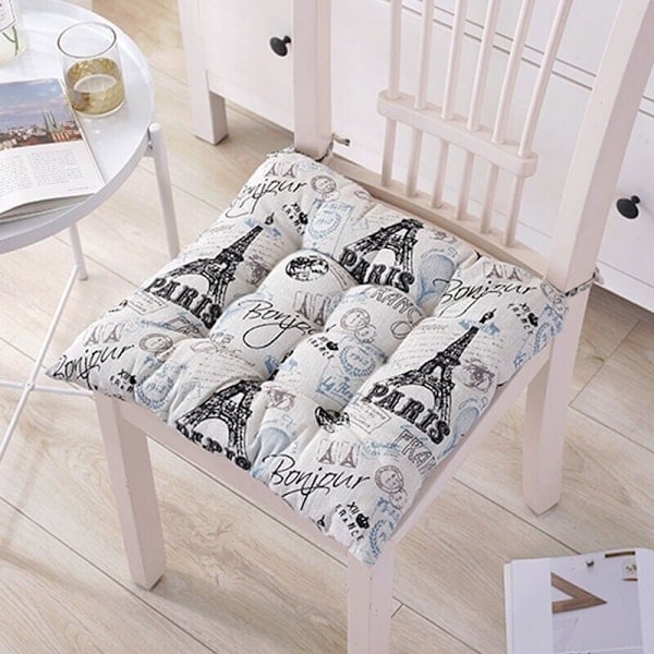 Set med 6 stolsdynor 40x40, dekorativ dyna, sittdyna, trädgårdsdynor, polyester (D)