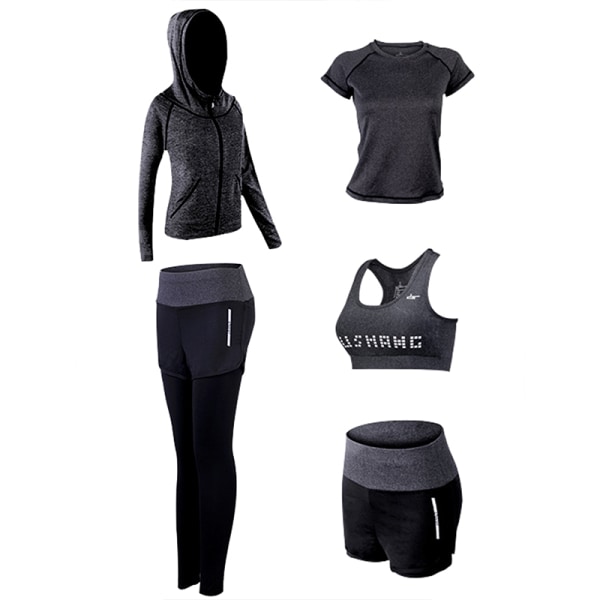 5./ set kvinnor löpning yoga bh set Dark gray,XXL