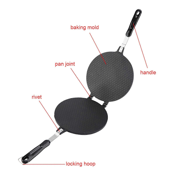 Husholdnings Køkken Gas Non-stick Æggerulle Vaffel Cone Maker Pande Form Presse Plade Bageværktøj