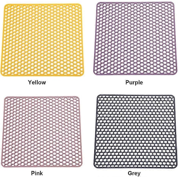 Värmebeständig Mjuk Silikon Standard Diskbänksmatta för Diskbänk (Grå), One Size