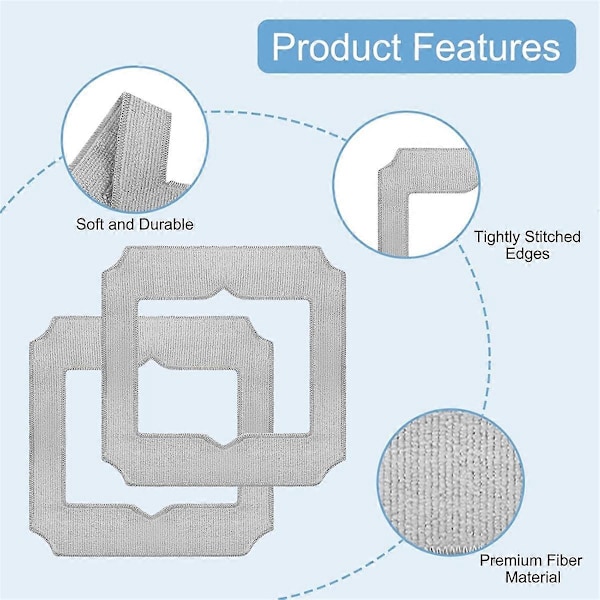 10 stk. erstatningsdeler for Ecovacs Winbot Mini, rengjøringskluter, mikrofiber rengjøringspute