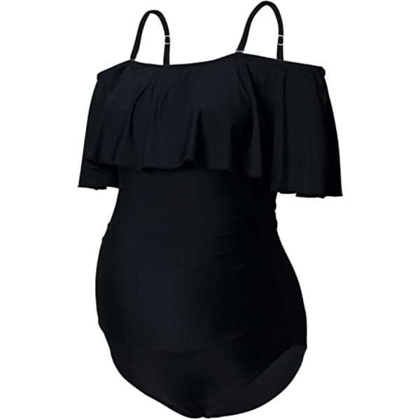 Badkläder för gravida sommar för kvinnor Bikini Tankini Beachwear Svart S Black S