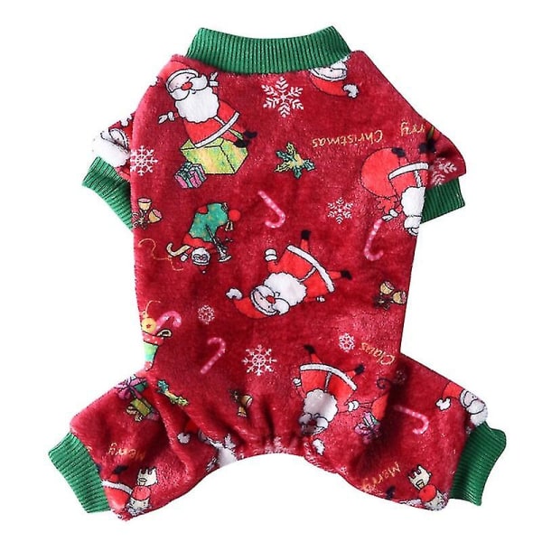 Christmas Winter Pet Hund Pyjamas Jumpsuit För Små Hundar Shih Tzu Yorkshire Pullovers Mjuk Fleece Valp Katt Kläder Husdjur Kläder 6 XL