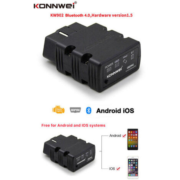 KW902 Mini BT 4.0 Trådlös OBD-II Bilskanner