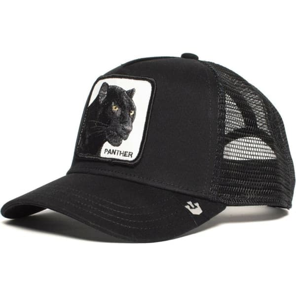 Mesh Djurbroderi Snapback Caps Svart Panter