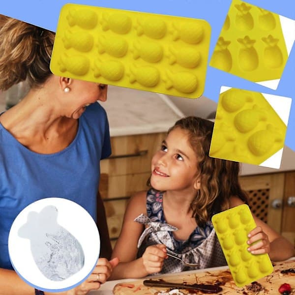 12-ananas Silikon Sjokoladeform Isbitform Bakeform Silikonform