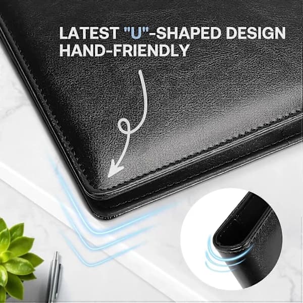 Conference Folder A4 Business Document Folder with Clipboard, Document Pocket, Card Holder, Office Pocket (Black)