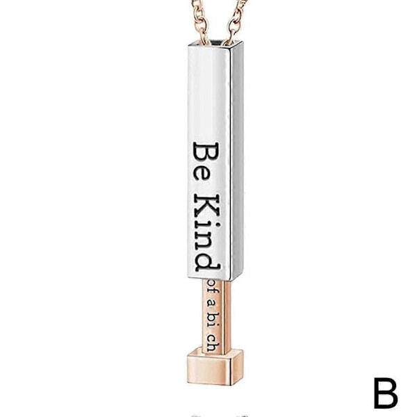 Högkvalitativt nytt  \"Be Kind of A Bitch \"-halsband - Halsband med dold text i rostfritt stål, guld