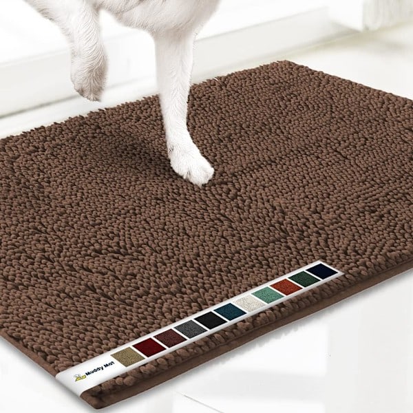 Superimukykyinen Ovimatto & Lemmikkimatto, Liukumaton Paksu Kylpyhuonematto Keittiö Makuuhuone Pehmeä Chenille - Ruskea 50*80CM