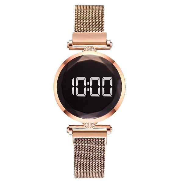 Elektroniska digitala LED-magnetklockor (roséguld)