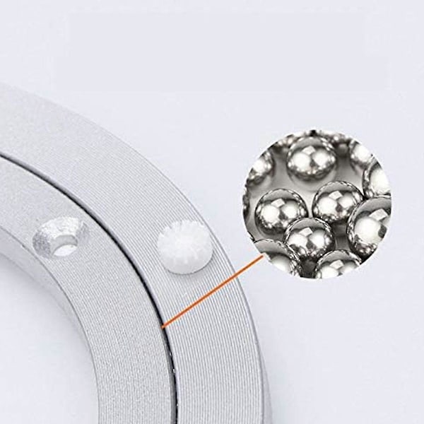 1 st Aluminiumlegering Roterande Lagerplatta Vridskiva Runt Matbord för Hem Restaurang, Silver