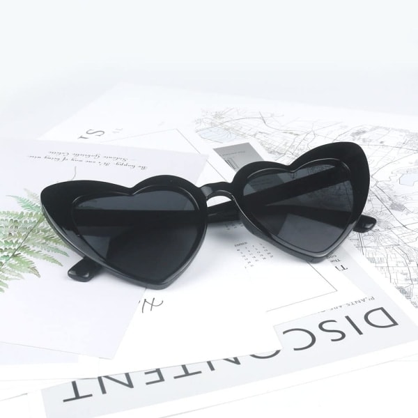 Hjerteformede solbriller for kvinner, retro cat eye mote solbeskyttelse UV retro briller