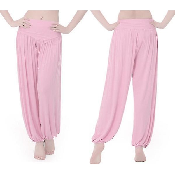Yogabyxor med vida ben för kvinnor Pink XL