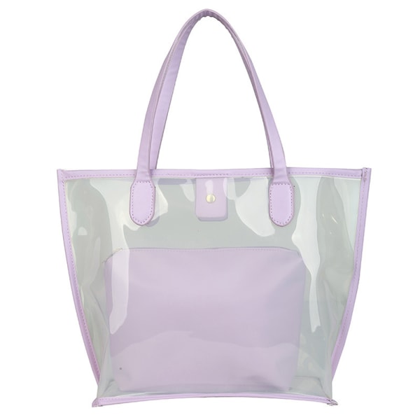 pvc handburen väska Mode casual bøtteveske Purple