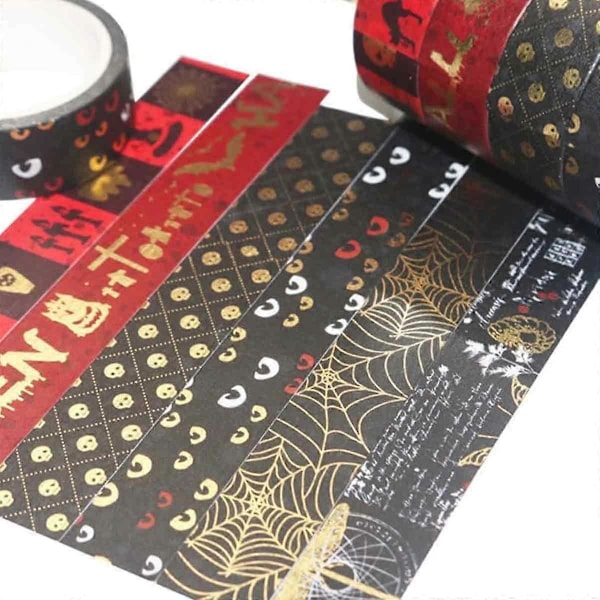 Halloween Scrapbook-tejper 6 st, Washi-tejp set för DIY-hantverk och inslagning