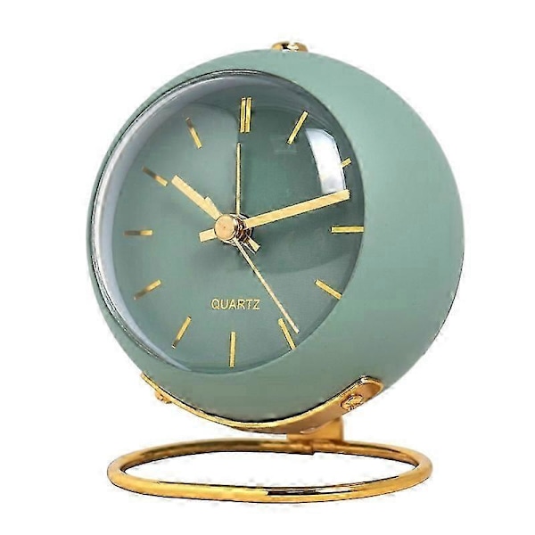 Icke-tickande analog väckarklocka, vintage design med högt alarm lämplig för tungt sovande, batteridriven bordsklocka för hemmakontor, enkel tid