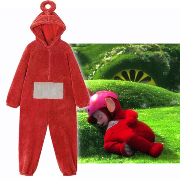 4-farvet Teletubbies pyjamas i et stykke - sød og rolig Red M