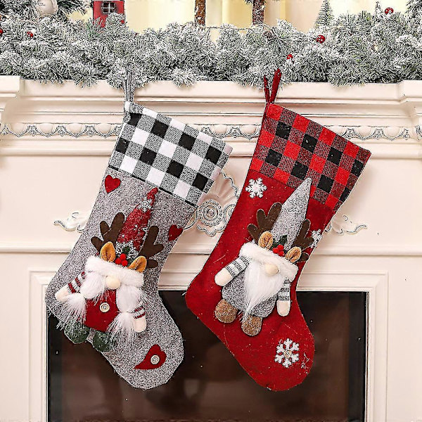 Julstrumpa 2-pack, 3D Tomtar Jultomte
