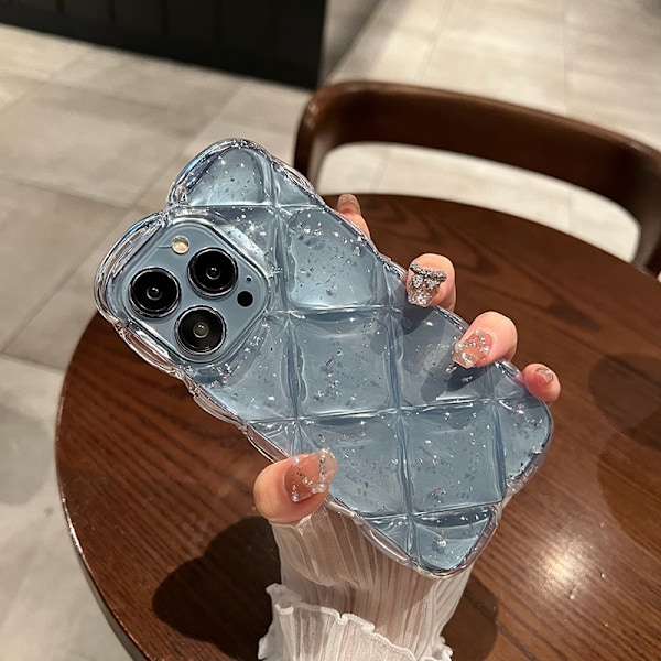 Sopii iPhone 16 -puhelimen kuoreksi uusi Apple 15 Pro timantti läpinäkyvä naisten kolmiulotteinen silikonikuori XS Max iPhone15promax