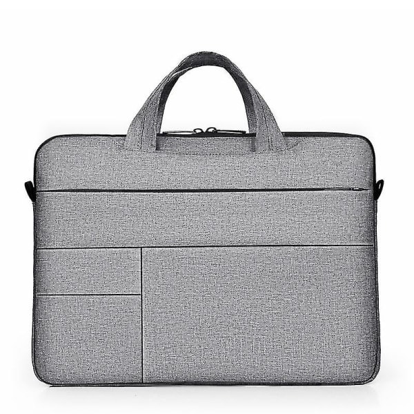 Laptop Taske Fashion Business Computer Skuldertaske Tynd Stil Apple Xiaomi Huawei Asus Laptop Taske 14 Tommer (grå med skulderrem)