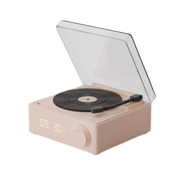 X11 Väckarklocka Högtalare Multifunktionell Atomisk Vinyl Bluetooth-högtalare Telefon Dator Skrivbord Liten Högtalare (1-pack, Rosa)