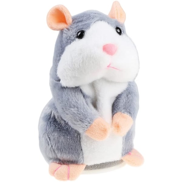 Talking Hamster Plys Legetøj Gentag Funny Kids Stuffed Interactive Gray