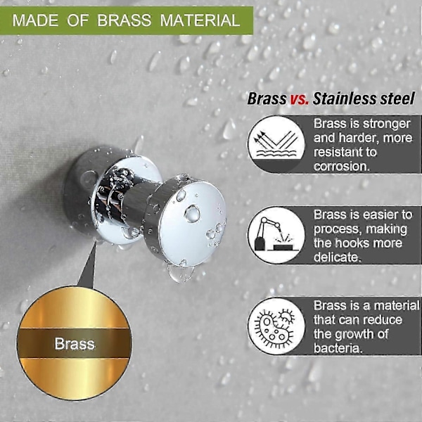 Mångsidiga kraftiga hängare, väggmonterade metallkrokar med dolda skruvar, anti-rotationsdesign säkerställer stabilitet, enkla att installera, rostfria