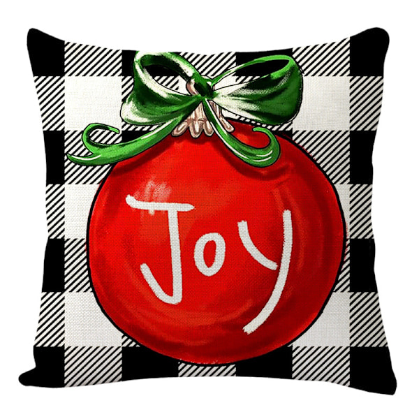 Nytt festlig linputevar Jul-trykk 2-delt sofaputevar, stueputevar, 45x45cm (sing