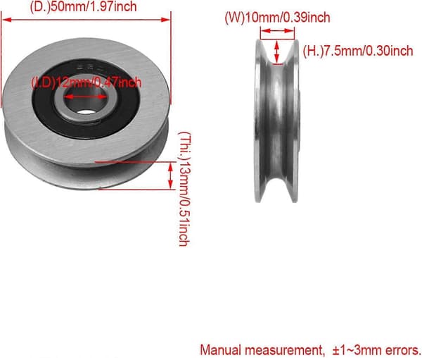 Stållinjetrissa - 10 x 50 x 13 mm för att lyfta tunga laster