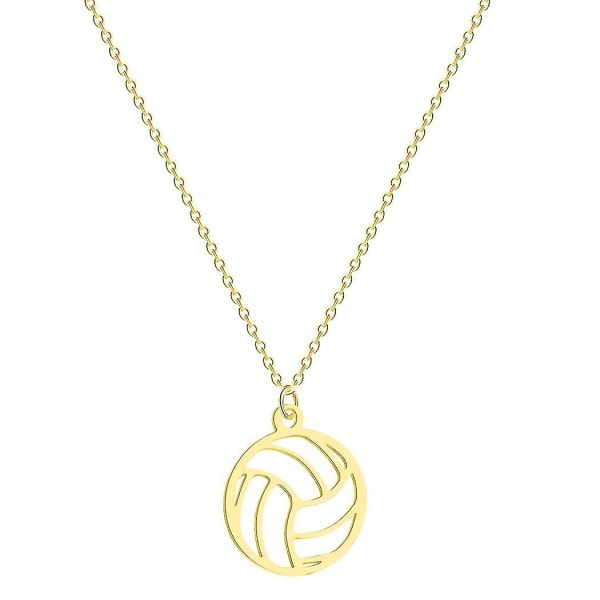 Volleyball vedhæng halskæde ledkæde spiller bold charm halskæde til kvinder mænd sports bold spiller gotiske smykker guldfarve