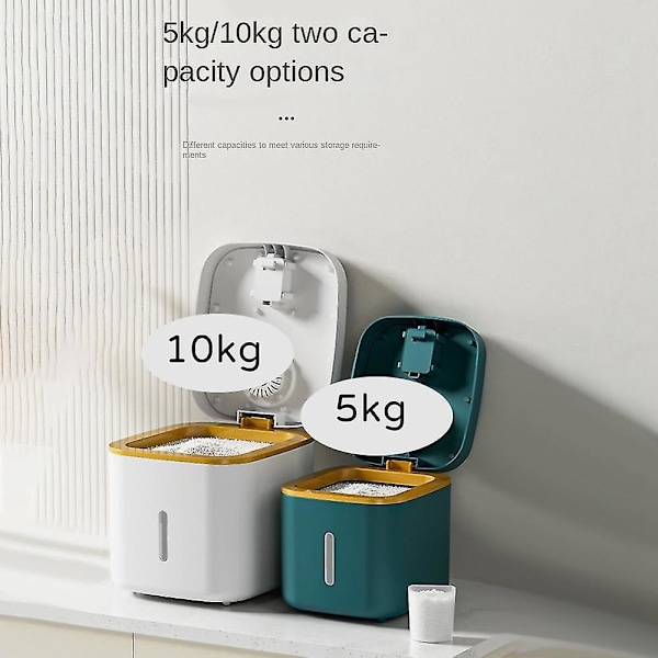 10 kg Kök Behållare Hink Insektsäker Fuktsäker Risbox Spannmål Förseglad Burk Hemförvaring Pe